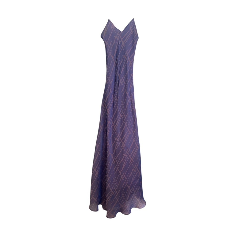 Vintage Y2K 90’s Slip Maxi Formal Purple Dress Straps Fit And Flare Size S